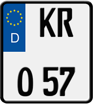 Motorradkennzeichen / Motorrad-Nummernschild