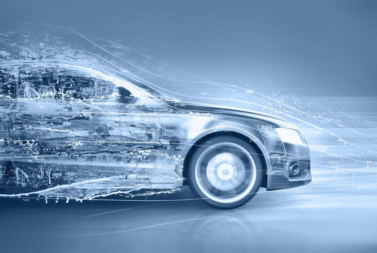 Illustration eines futuristischen Autos.