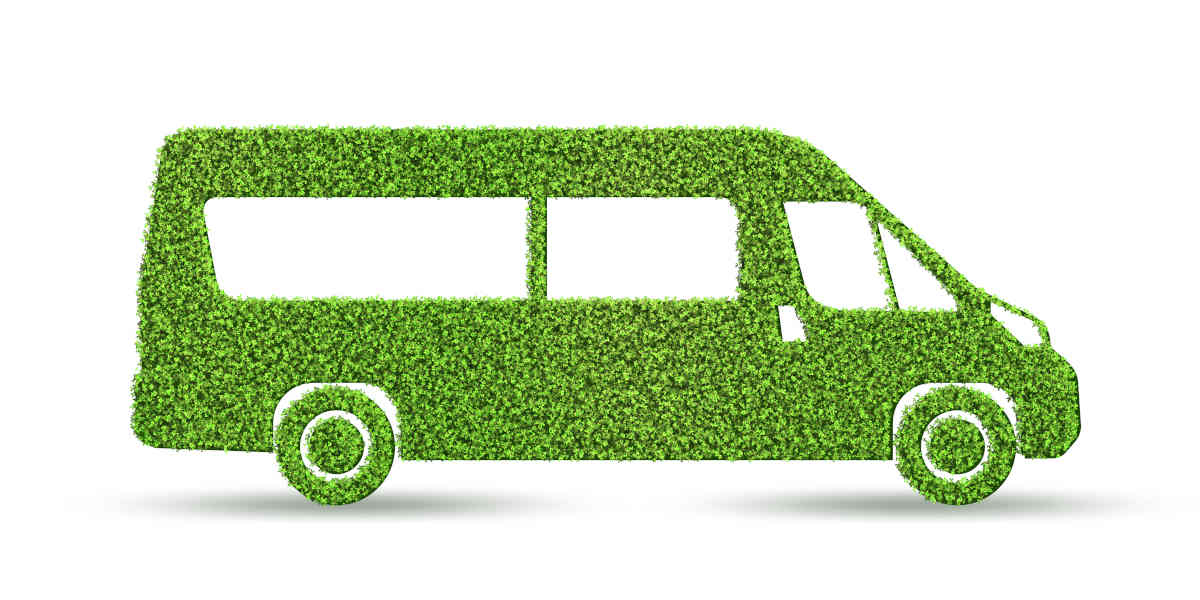 Illustration eines grünen Vans.