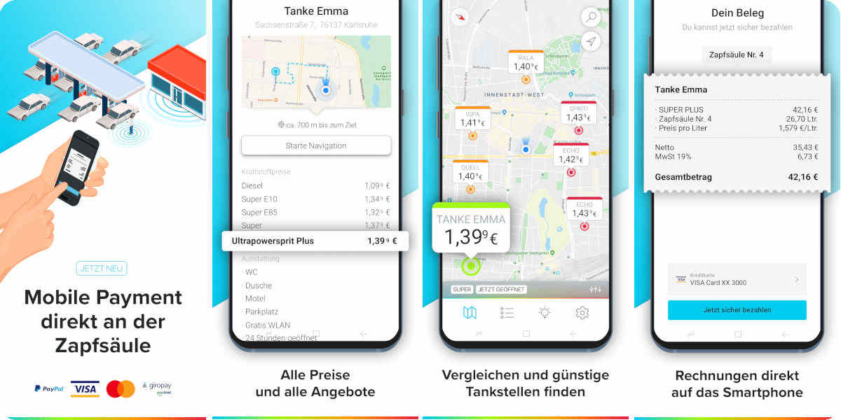 Abbildung der Nutzeroberfläche der Pace Drive App.