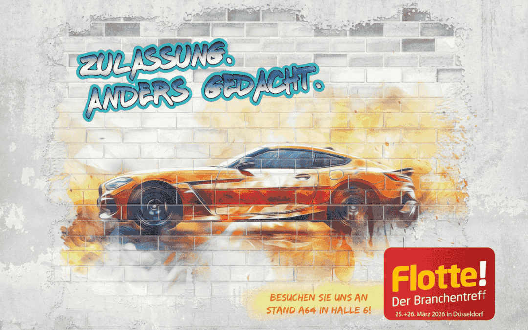 Eine Grafik eines Werbeplakats f&uuml;r den Flotte Branchentreff mit Kroschke.